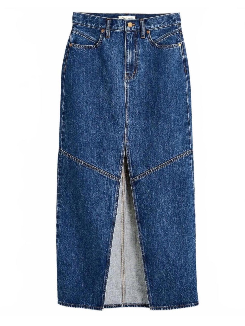 Madewell Denim Mid-Rise Maxi Skirt in Pineland Wash